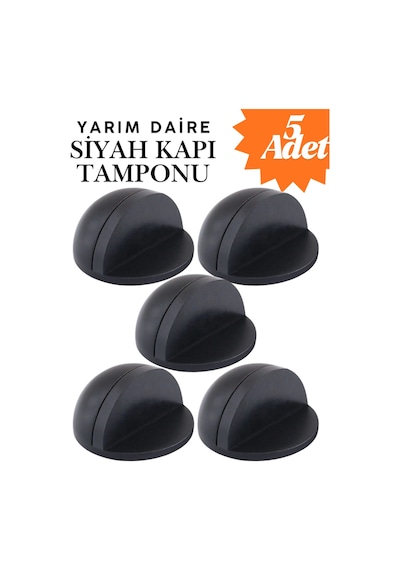 5 Adet Siyah Yarım Daire Yapışkanlı Kapı Tamponu Kapı Stoperi Metal Kapı Stopu Durdurucu