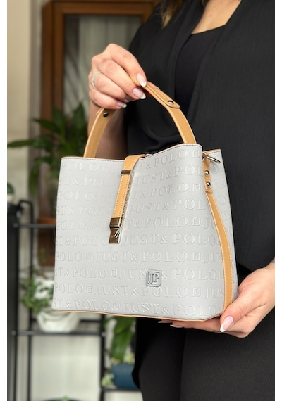 Jps-pamuk Dokuma Uzun Askılı 4 Bölmeli Kadın Çapraz Omuz Ve El Çantası 22cm-20cm-9cm Lb-4002 - Gri