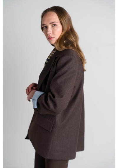 Nauvè Kaşe Blazer Ceket Kahverengi