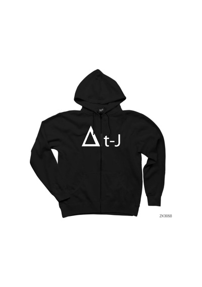 Alt-j Siyah Fermuarlı Kapşonlu Sweatshirt