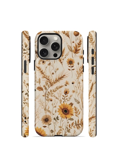 Velvoria Valestra Sepya Kır Çiçeği Apple iPhone Uyumlu 15 Pro Darbe Korumalı Kılıf Valestra Select - Sepya Kır Çiçeği