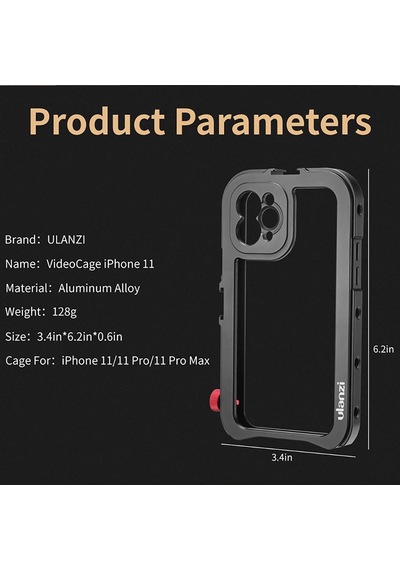 Ulanzi  Apple Uyumlu iPhone 11 Pro Metal Vlog Çerçeve