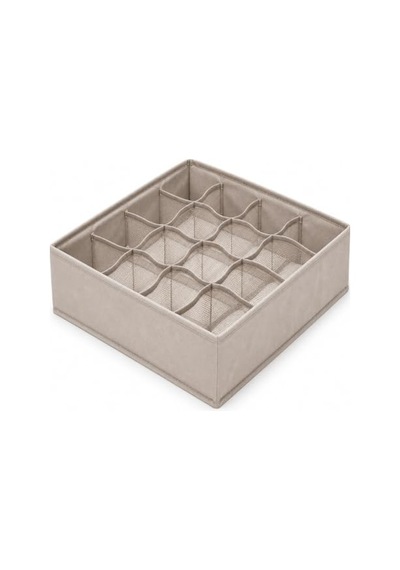 Deconox 6 Bölmeli Fermuarlı Kapaklı Bez Organizer 32 X 15 X 10 Cm, Katlanabilir Çekmece Ve Dolap İçi Düzenleyici, Tekli