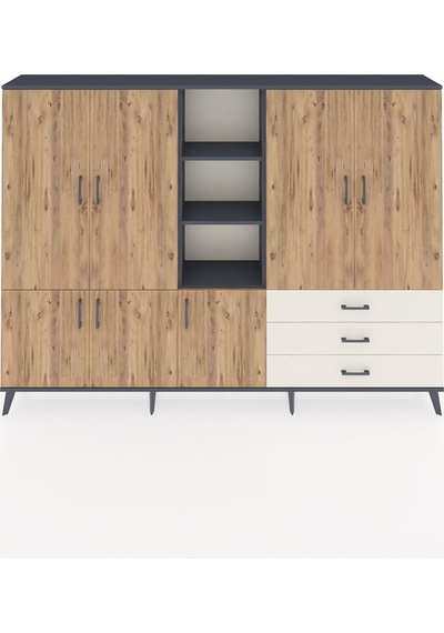 Arges Dolap 11 Raflı 3 Çekmeceli 7 Kapaklı 220x30x163 Antrasit-çam/aytaşı Atlas Çam/aytası - Antrasıt Arges Dolap 11 Raflı 3 Çekmeceli 7 Kapaklı 220x30x163 Antrasit-çam/aytaşı Atlas Çam/aytası - Antrasıt