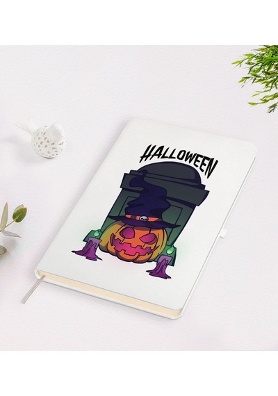 Bk Gift Halloween Tasarımlı Beyaz Defter-1 Beyaz