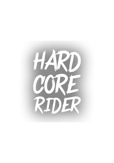 Hard Core Rider Sticker 17x17 Cm Beyaz