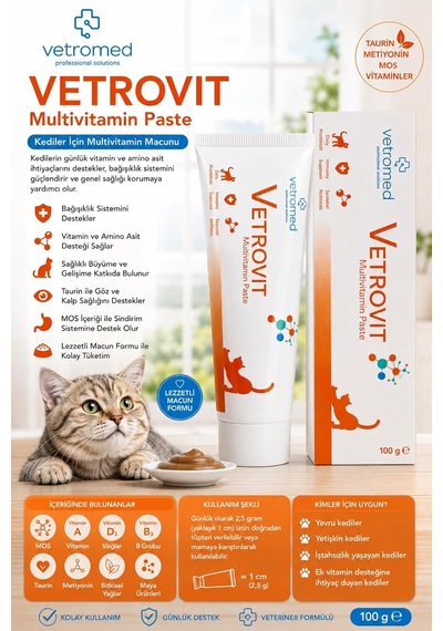 Professional Solutions Vetrovit Multivitamin Paste Kediler İçin Multivitamin Macunu 100 Ml