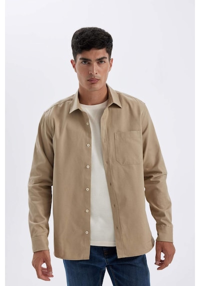 DeFacto %100 Pamuk Regular Fit Düğmeli Basic Düz Gabardin Uzun Kollu Gömlek A5383AX24AUBG801 DeFacto %100 Pamuk Regular Fit Düğmeli Basic Düz Gabardin Uzun Kollu Gömlek A5383AX24AUBG801