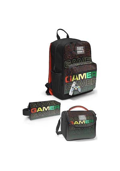 Coral High Siyah Gri Gamer 3'lü Okul Çanta Seti Set0123640