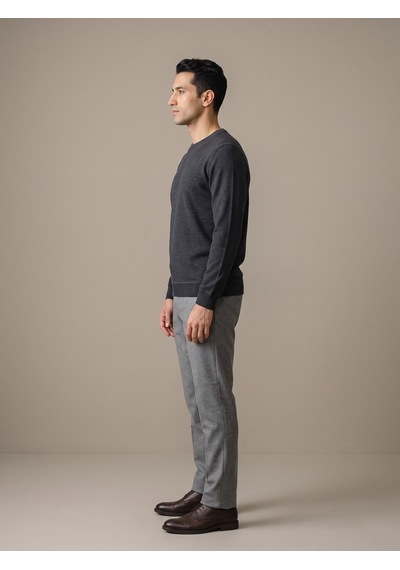 Maccali Erkek Antrasit Selanik Bisiklet Yaka Sweatshirt