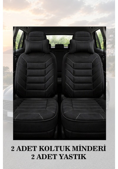 Opel Combo 2014 Uyumlu Premium Lüks Siyah Renk 2 Adet Minder Ve Yastık