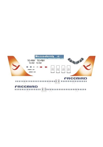 Nazca Decals Frb003 1/144 Ölçek, Freebird Decal-new Scheme Orange Tail