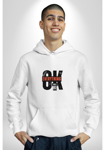 Hakim Xiyech Şampiyon Aslan Kadın Erkek Beyaz Kapüşonlu Sweatshirt Hoodie Beyaz