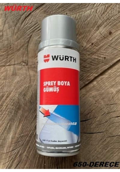 Würth Gümüş Renk 650 Derece Isıya Dayanıklı Boya Eksoz Ve Soba Boyası 400ml Gümüş