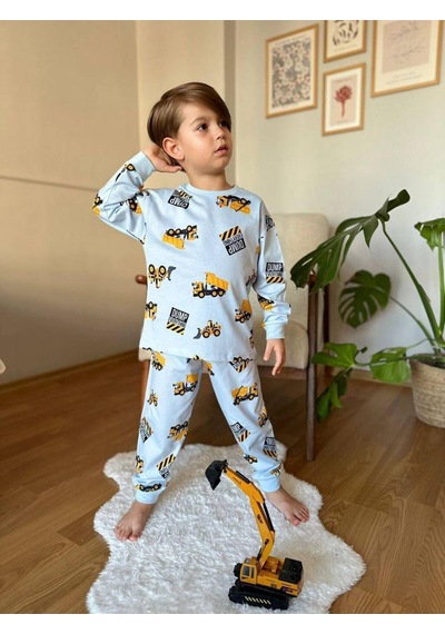 Erkek Çocuk Pamuklu Pijama Takımı Çok Renkli