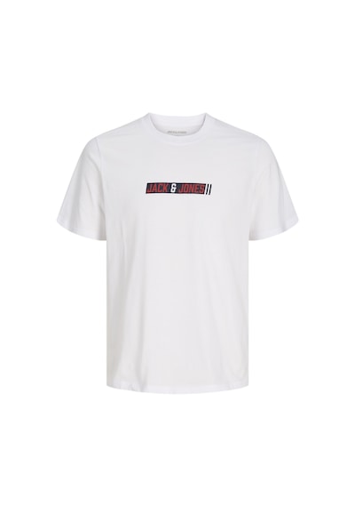 Jack & Jones Erkek Gögüs Baskili Bisiklet Yaka Tisört - Munk - 12298430 Beyaz