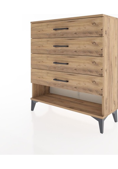 Arges Şifonyer 4 Çekmeceli 88x30x96 Çam-çam Çam