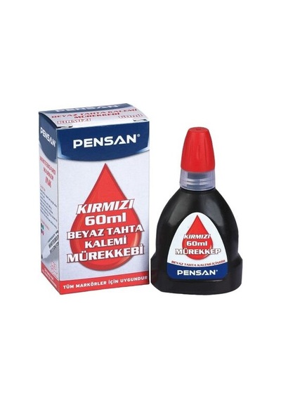 Pensan Tahta Kalem Mürekkebi 60 Ml Kırmızı Adet