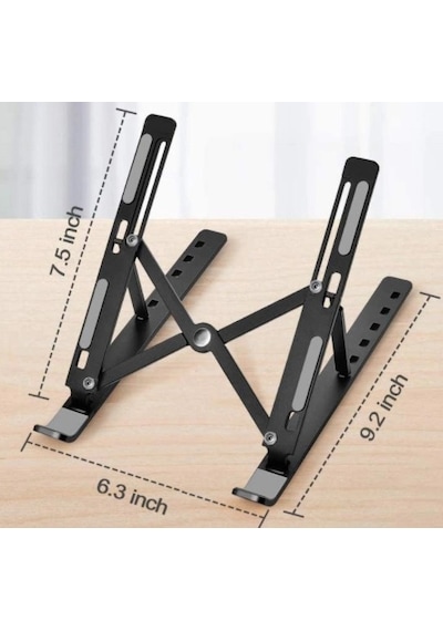 Mey İthalat 7 Kademeli Ayarlı Katlanabilir Laptop Tablet Standı Siyah