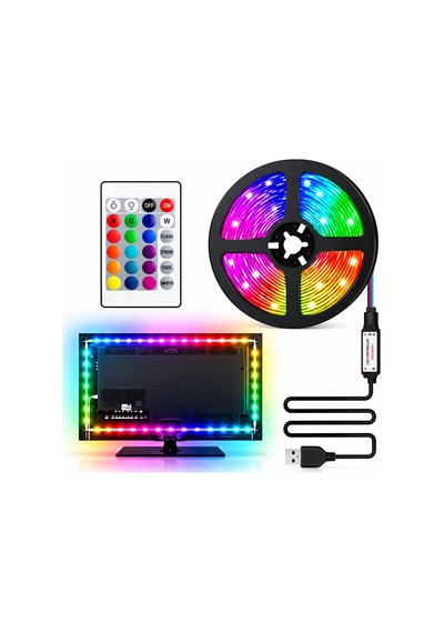 Cata Ct-4566 Rgb Şerit Led Set 3 Metre Usb Girişli Uzaktan Kumandalı Tv Arkası Aydınlatma Çok Renkli