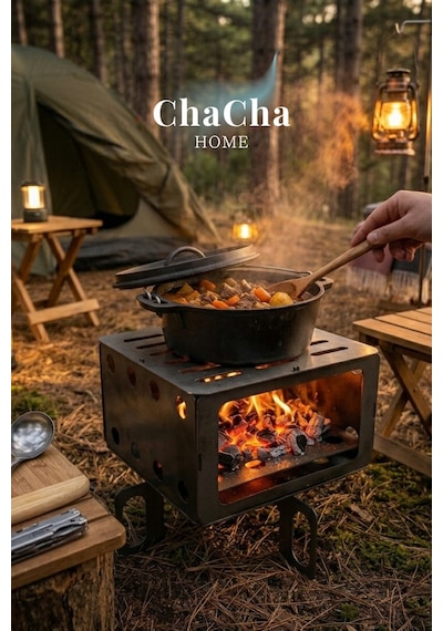 Chacha Home Taşınabilir Katlanabilir Kamp Ocağı & Mangal Paslanmaz Çelik Izgara, Portatif Outdoor Bbq Diğer