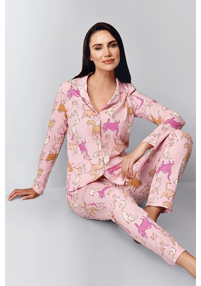 Rolypoly Kadın Pembe Gömlek Pijama Rp3711-s-v2 Pembe