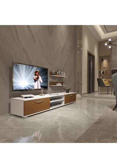 Decoraktiv Eko 4 Slm Dvd Tv Ünitesi Tv Sehpası Beyaz - Ceviz Decoraktiv Eko 4 Slm Dvd Tv Ünitesi Tv Sehpası Beyaz - Ceviz