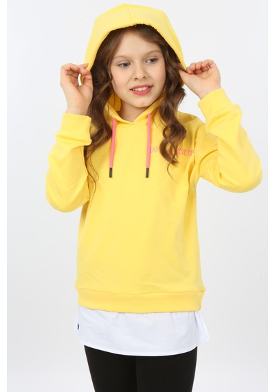 Toontoy Kız Çocuk Do Not Give Up Nakışlı Sweatshirt Koyu Sarı