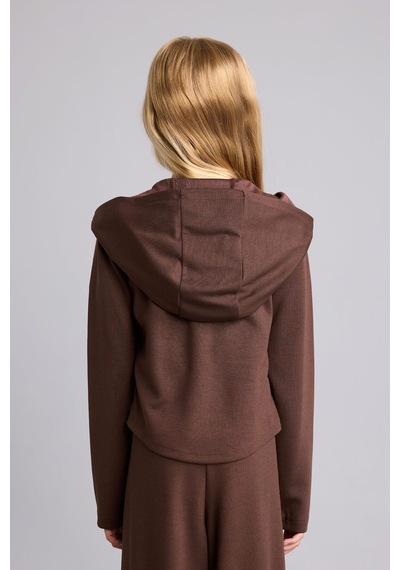 Defacto Kapüşonlu Hırka Kız Çocuk G9750a826aubn334 Kahve-bn334