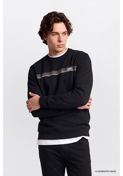 Lee Erkek Regular Fit Logo Detaylı Bisiklet Yaka Sweatshirt Siyah L26 Lee Erkek Regular Fit Logo Detaylı Bisiklet Yaka Sweatshirt Siyah L26