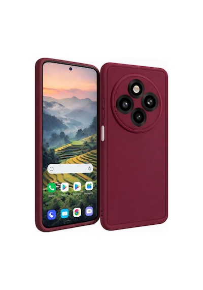 Tecno Spark30c-4g Uyumlu Kamera Çıkıntılı Mat Silikon Telefon Kılıfı Bordo