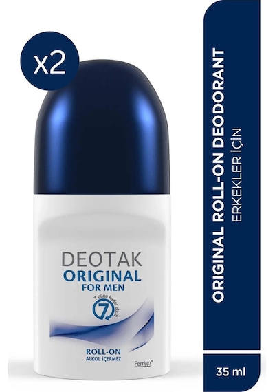 Deotak Original Erkek 7 Güne Kadar Etkili Roll-On Deodorant 35 ML x 2 adet