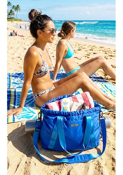 Ful - Yoga - Pilates Mavi Gündelik Laptop Omuz Tote Mat Çantası
