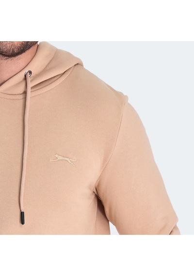 Slazenger KEANS IN Erkek Kapüşonlu Cepli Açık Kahve Sweatshirt