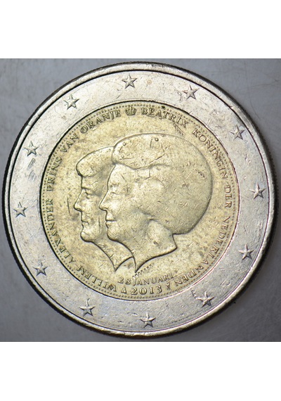 Hollanda 2 Euro 2013 Hatıra-kraliçe Beatrix'in Tahtı Oğluna Bırakması Anısına.