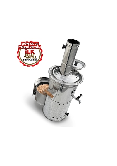 İFYIL Pelet Yakıtlı Dumansız Paslanmaz Çelik 4.5 L Semaver (Peletli)