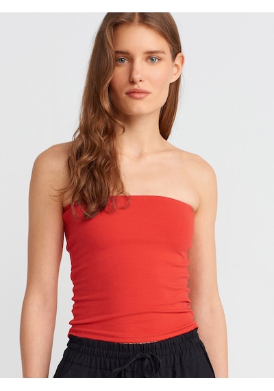 Dilvin 20659 Crop Top-kırmızı Kırmızı
