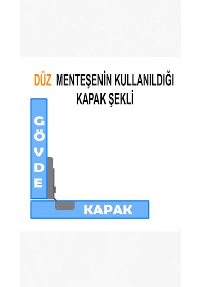 Meridyen Frenli Pistonlu Hidrolik Düz Menteşe Mutfak Vestiyer Kiler Dolabı Mobilya Kapakları Nikel Krom