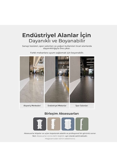 Esquero Kablo Kanallı PVC Süpürgelik 250 cm, Açılabilir Kapaklı, Beyaz, ESQ601