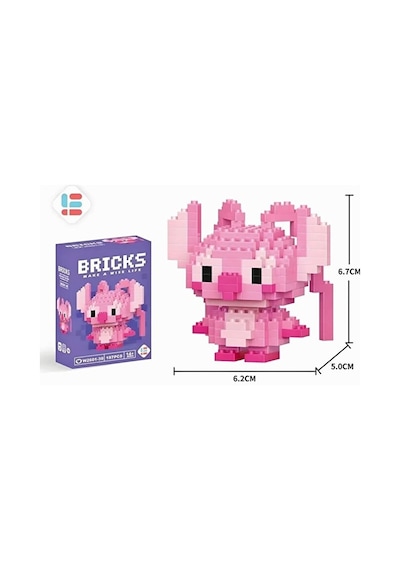 Stitch Ve Angel Figür Yapboz Puzzle 2'li Set Hobi Hediye Masaüstü