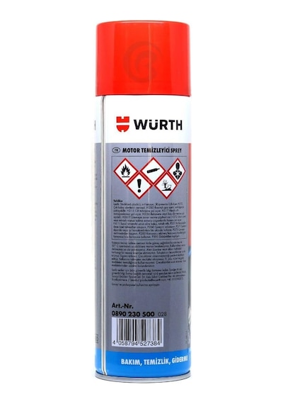 Würth 3x Motor Temizleyici Sprey 500 Ml Su Gerekmez Çok Renkli