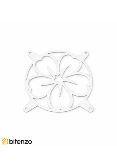Çiçek Motifli 120x120 Mm Oyun Pc Aksesuarı, Masaüstü Bilgisayar Fan Kapağı Beyaz
