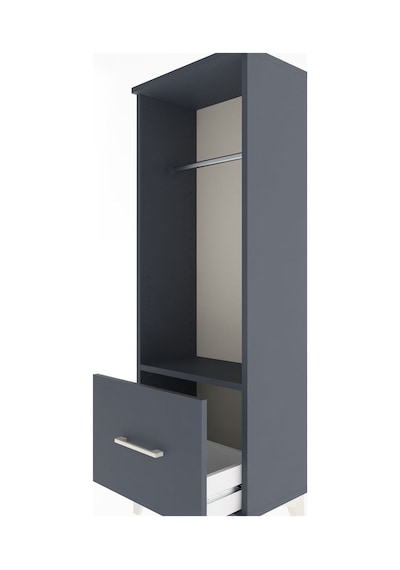 Arges Dolap Tek Raflı Tek Çekmeceli Tek Askılı 44x30x134 Antr... Antrasit