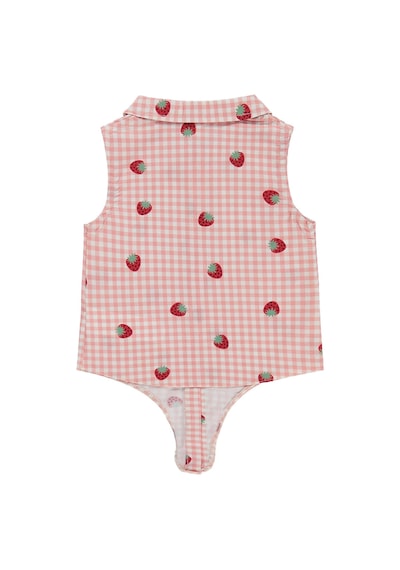 Civil Baby Puanlı Çizgli Empirme 6-18 Ay Gömlek - Pembe