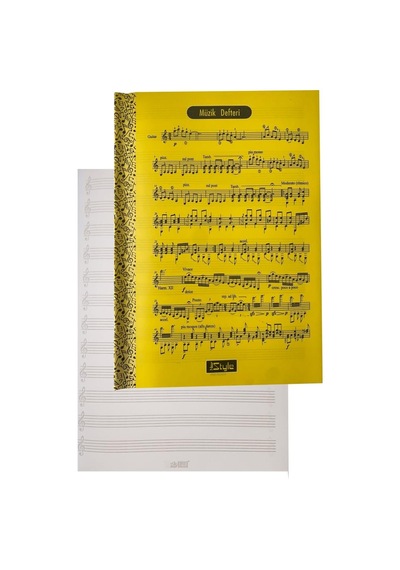 Müzik Defteri A4 40 Yaprak Plastik Kapak 1 Adet Sol Anahtarlı Pp Kapak Müzik Defteri 21x29.7 Cm 12 Sütunlu