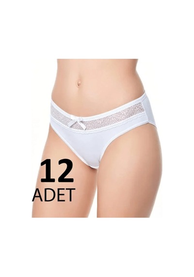 Tutku Elit 12' Li Bayan Beli Dantelli Bikini Külot 2704 Siyah