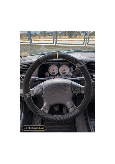 Volkswagen Caddy 2 9k Dikme Direksiyon Kılıfı Alcantara Süet Mat Karbon Bej Yüzük Ve Dikiş 1996-2003