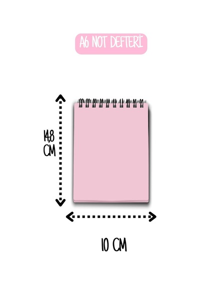 Tr Premium Pastel Renk İkili Defter Seti - Renkli Sayfalı A5 Spiralli Defter & A6 Not Defteri - 50 Yaprak Şeffaf Kapa Genel