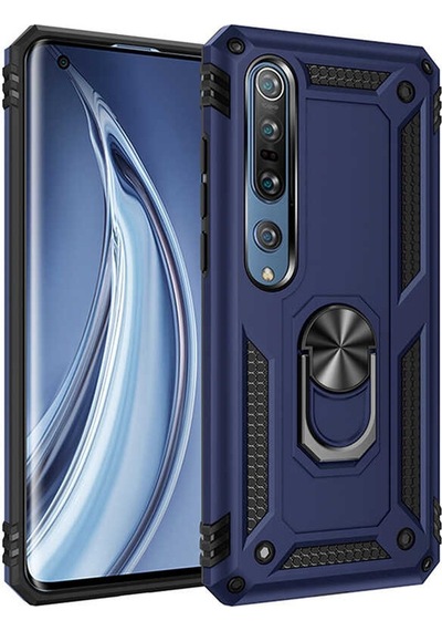 Xiaomi Mi 10 Kılıf Sert Silikon Yüzüklü Stand Özellikli Kapak