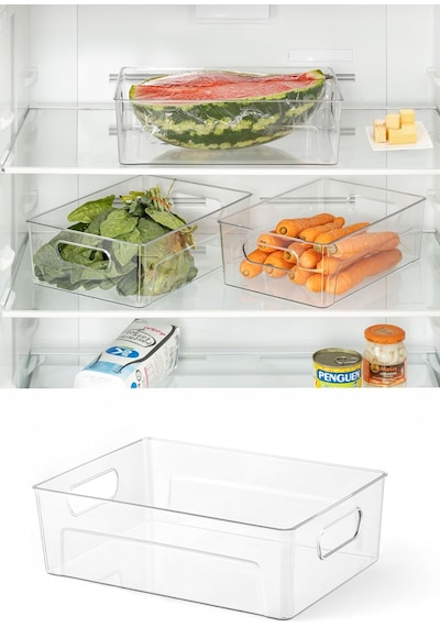 Kırılmaz Ultra Dayanıklı Buzdolabı Düzenleyici Organizer Kutu Şeffaf - 28x19x9cm 811 Diğer